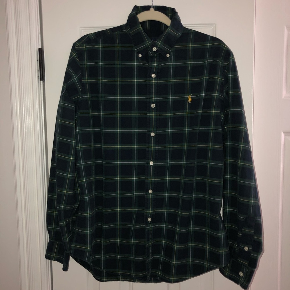 Ralph Lauren Collared Green + Blue Button Down